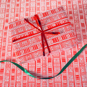 Red and white wrapping paper tribal African print gift wrap