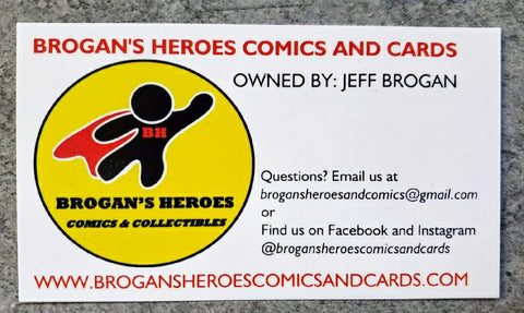 Brogans Heroes Comics and Cards Business Card