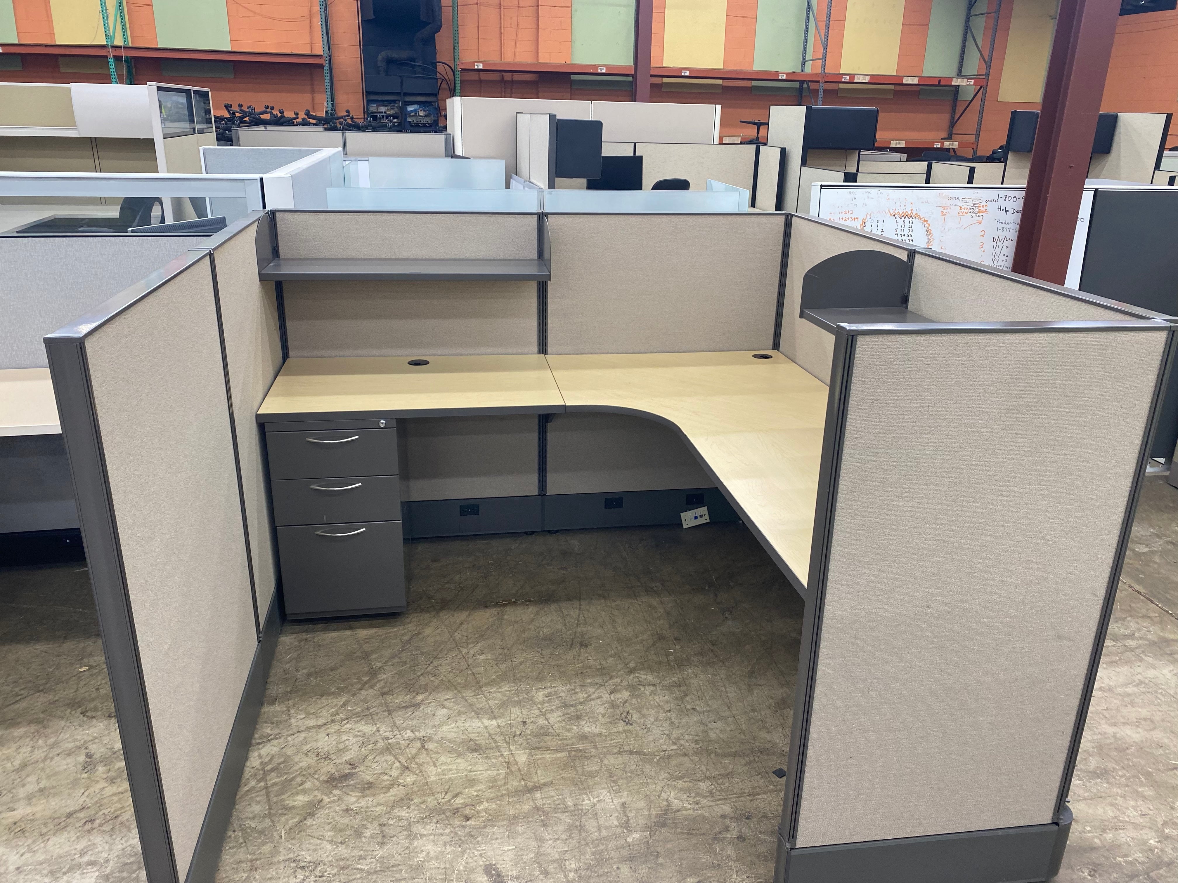 AIS Divi Workstations w/ Open Shelves & Storage (6' x 6' x 50"H)