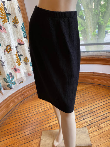 St. John Basics Black Santana Knit Pull-On Skirt, size M (US 10