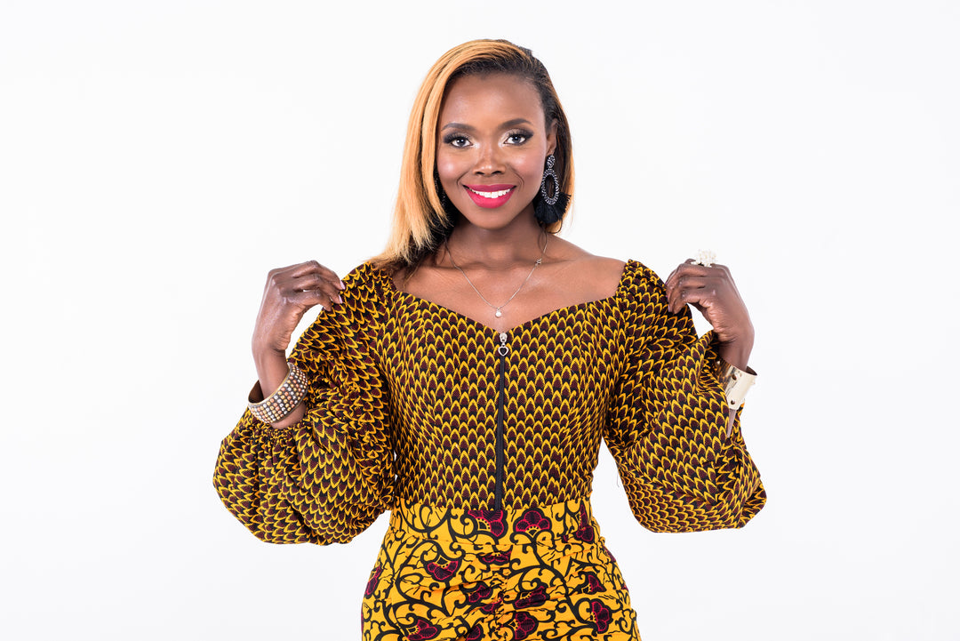 Kupe - African Print Corset Top