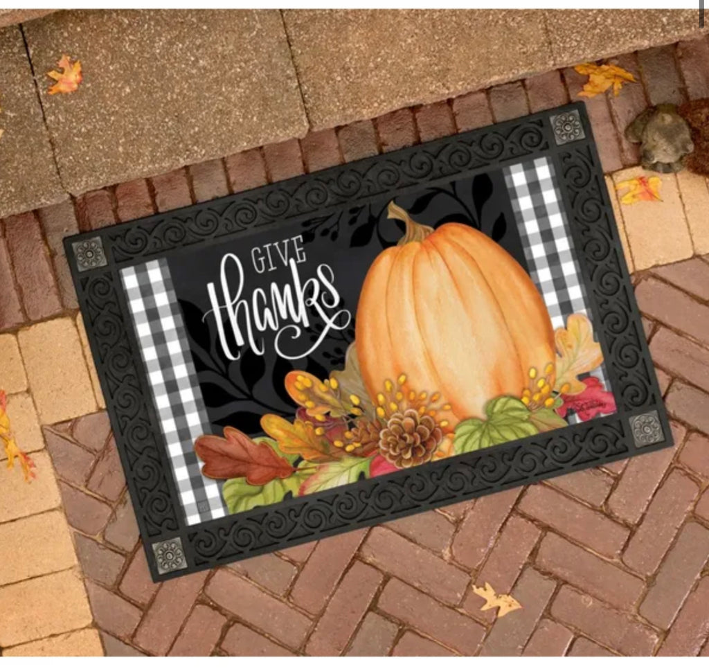 Fall Front Door Mat, Give Thanks Doormat