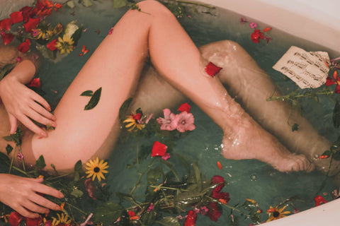 flower bath, self care