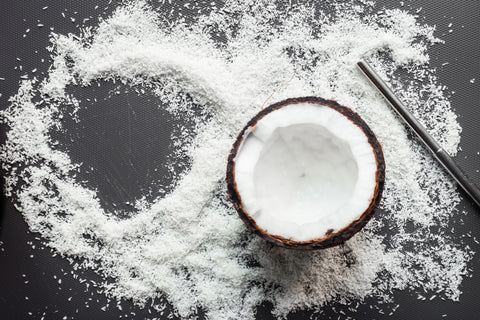 Coconut scrapings, cut coconut, coconut oil