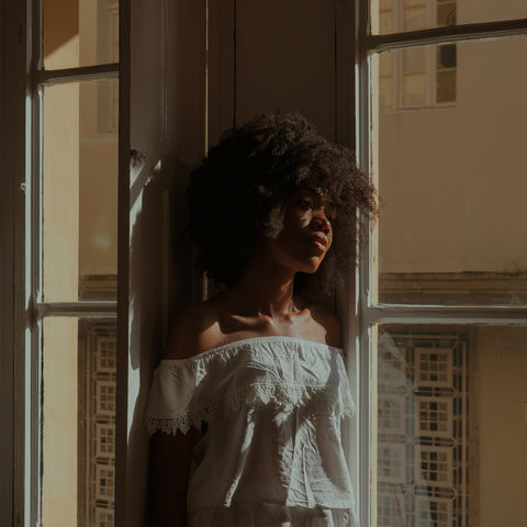 woman thinking, shadow photography