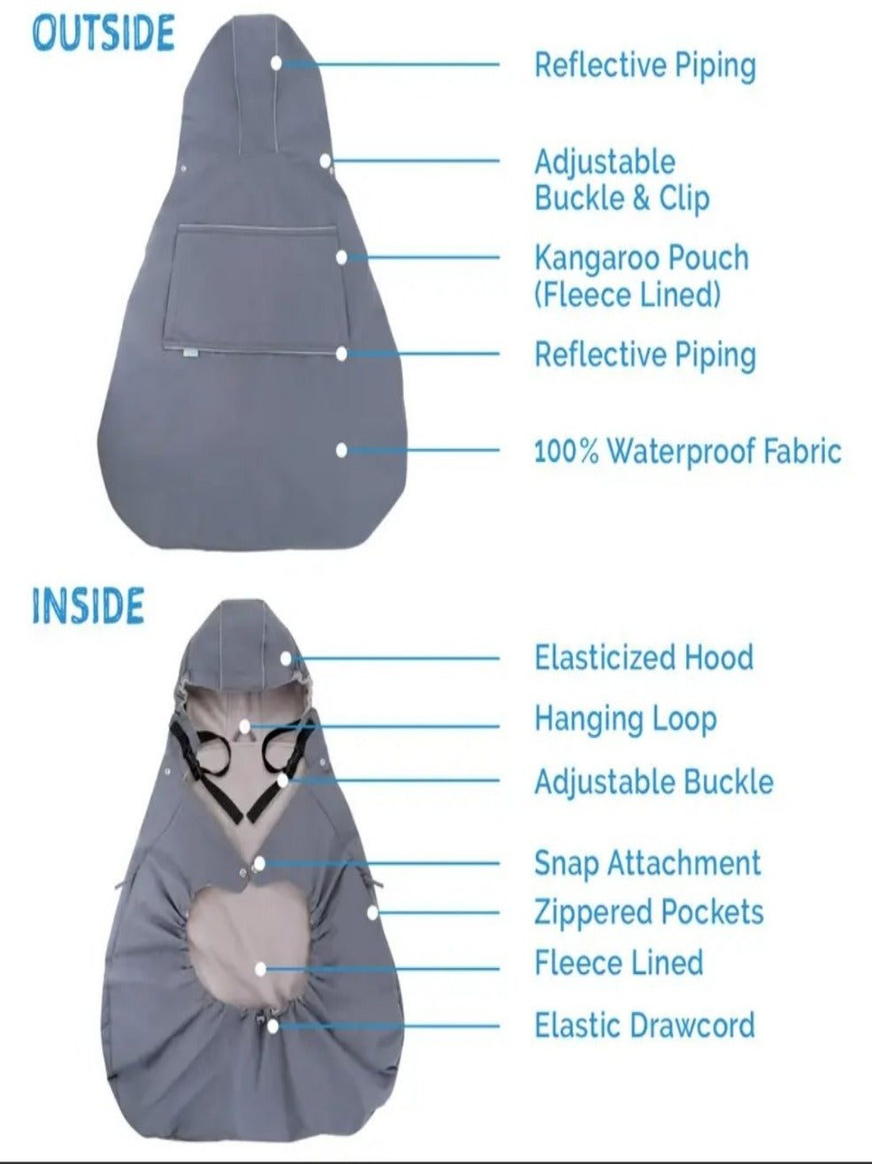 waterproof baby carrier cover