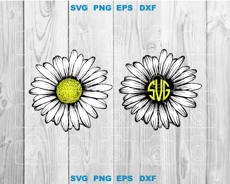 Download Daisy Monogram Svg Monogram Daisy Svg Monogram Sunflower Svg High Qual