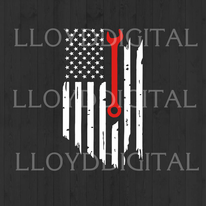 Usa Flag With Wrench Svg Wrench Monkey Wrench Svg Usa Flag Mechanic Sv Bundleofsvg