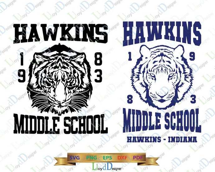 Download Stranger Things Hawkins Middle School Logo Tiger Paw Svg Stranger Thin Bundleofsvg