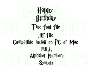 happy birthday in harry potter font