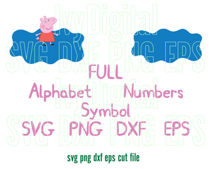 Peppa Pig Alphabet SVG Peppa pig Font Letters Peppa pig Birthday Decor