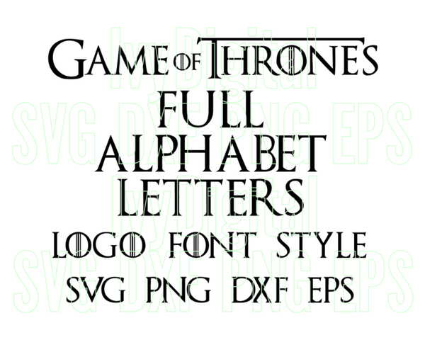 game of thrones font alphaber