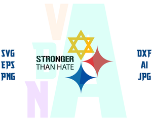 Stronger Than Hate Pittsburgh Steelers SVG Stronger Than Hate Steelers logo T Shirt sign Gifts svg eps dxf png cut files cameo cricut
