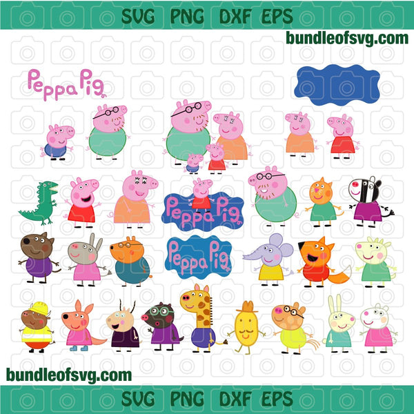 Bundle Peppa Pig svg Silhouette Peppa Pig Family Shirt dxf eps png cut