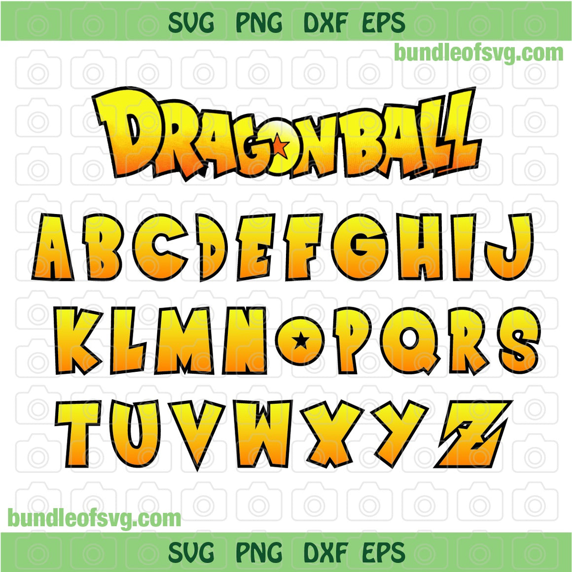 DragonBall Alphabet SVG Dragon Ball Z Font Alphabet Letters