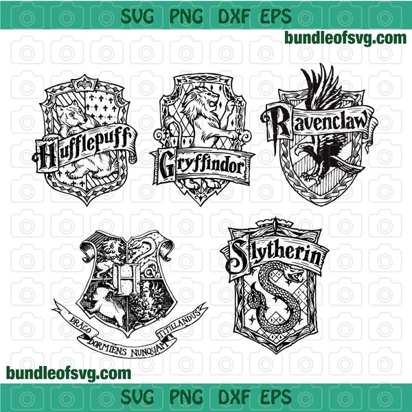 Harry Potter svg Hogwarts House Badge logo Gryffindor Slytherin svg