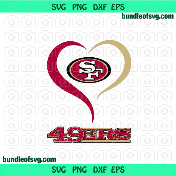 San Francisco 49ers Heart svg Open Heart Super Bowl American Football