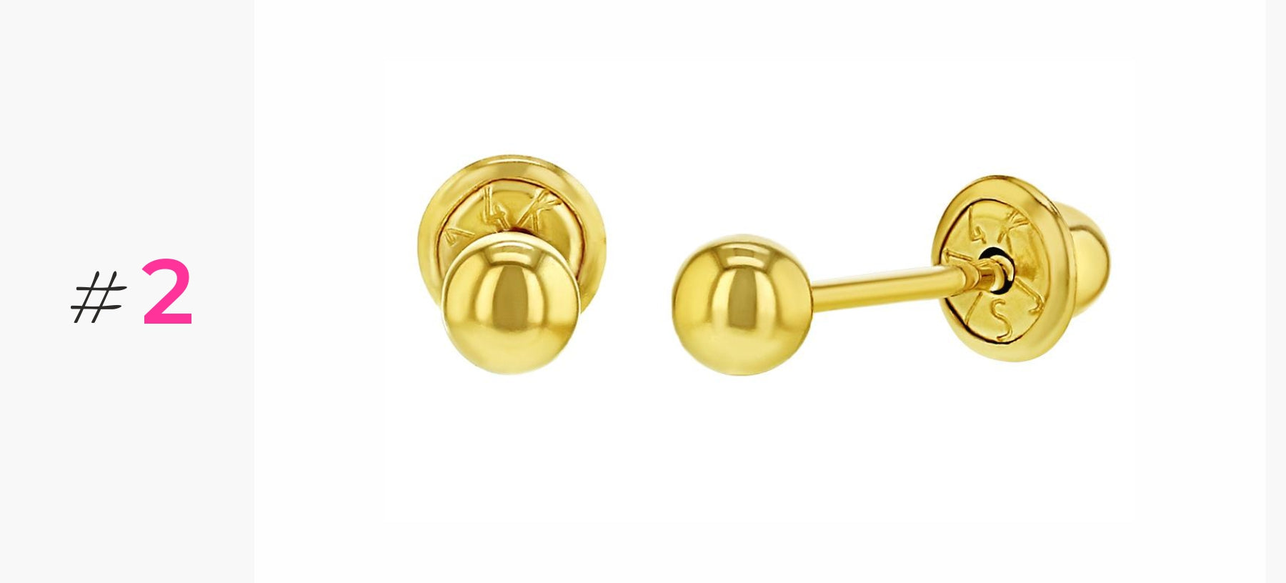 Ball Baby Screw Back Earrings 14k Yellow Gold