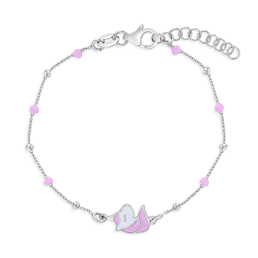 925 Sterling Silver Beautiful Pink & White Enamel Unicorn Jewelry Set