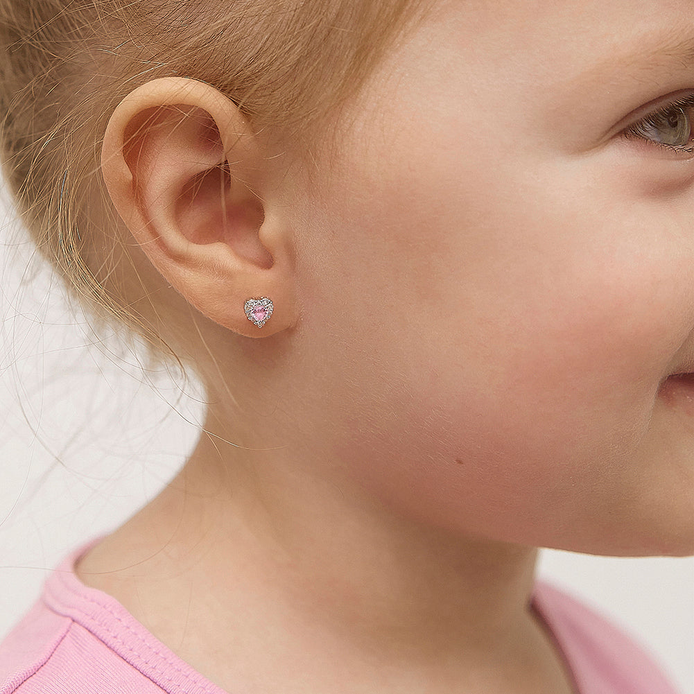 Baby CZ Heart Earrings – Lawlor Jewelry
