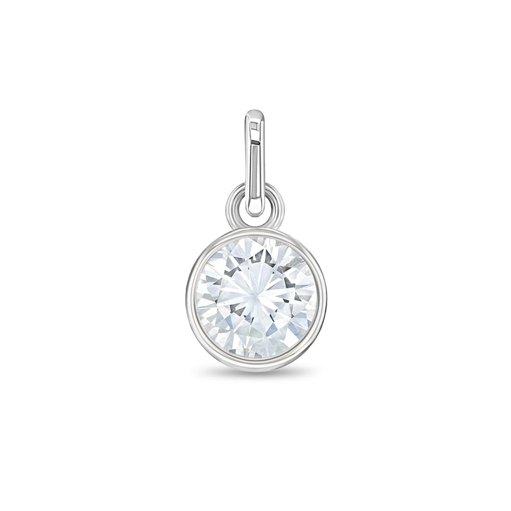 CZ Birthstone Charm April – Diamond Kids / Children's / Girls for Char