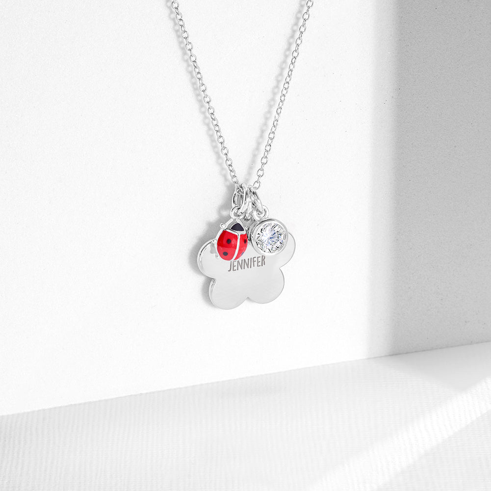 Lovestruck Heart Kids / Children's / Girls Pendant/Necklace Enamel -  Sterling Silver