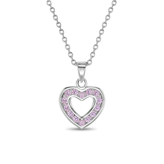 New Cute Crown Silver Color Pendant Necklace Heart Genuine Crystals from Austria Kids Jewelry for