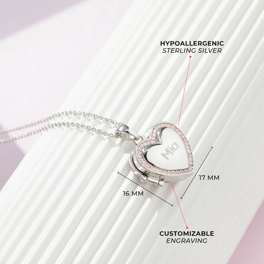 Locket That Holds Pictures Heart Locket Necklace for Women 925 Oxide S