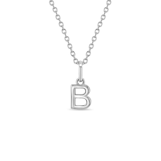 Sterling Silver Block Style Monogram Necklace | Eve's Addiction