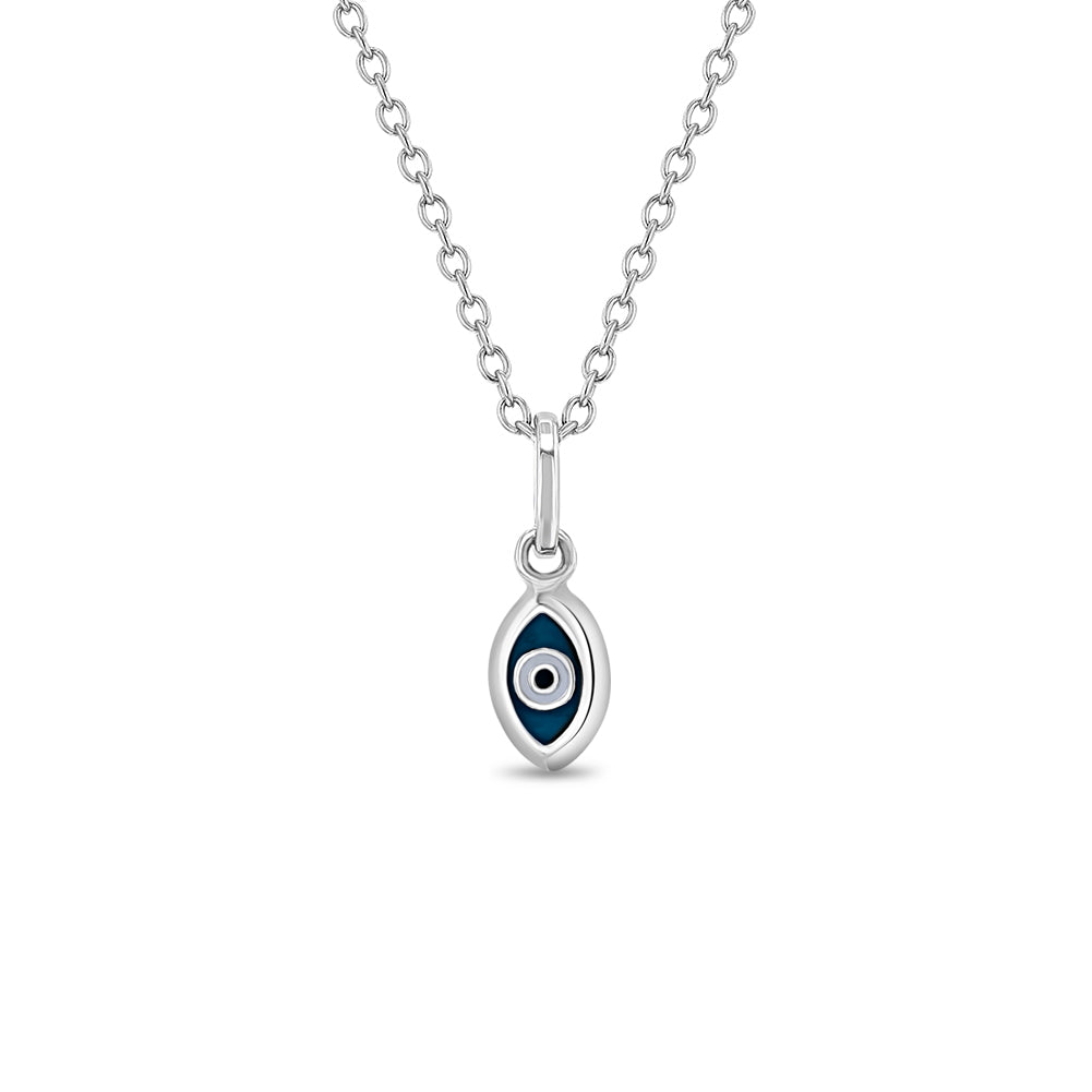 Evil Eye Eyelash Silver Blue Necklace Pendant Chain For Women – ZIVOM