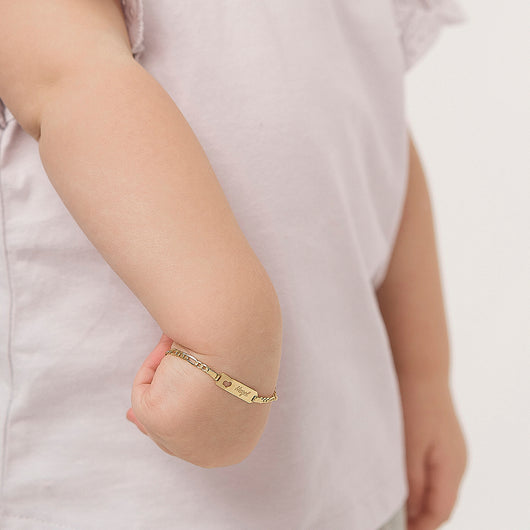 14K GP Baby Bracelet Gold, Personalized Bar Bracelet , Baptism Gift ,baby  Shower Gift ,name Bracelet ,for Boy for Girl. - Etsy