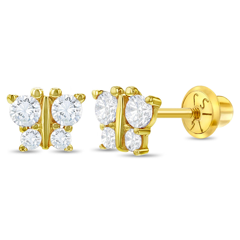 Girls' Playful Elephant Screw Back 14K Gold Earrings - in Season Jewelry