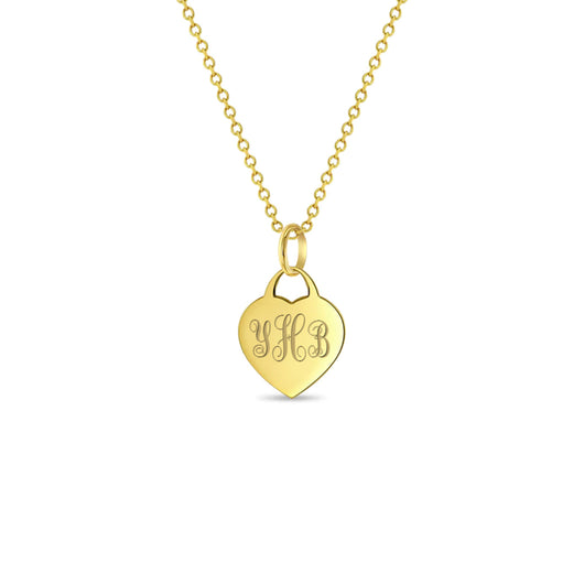 Engravable Heart Charm in 14k Yellow Gold