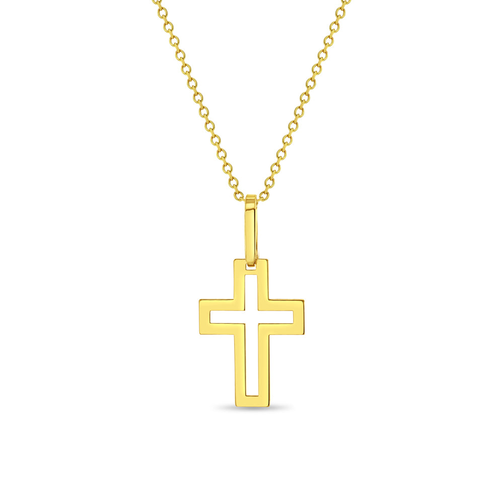 18k white gold necklace with small diamond cross pendant