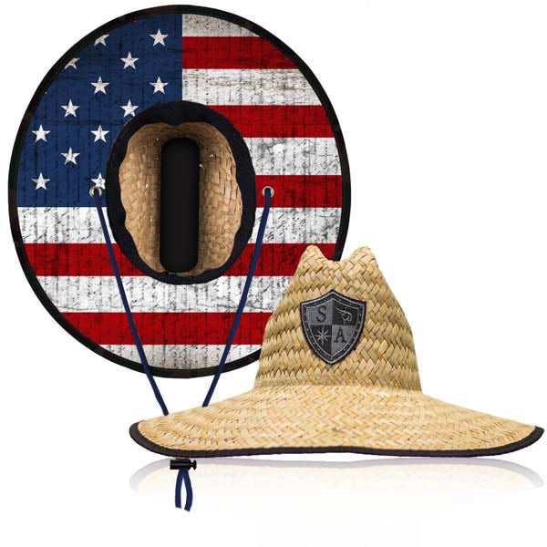 flag straw hat