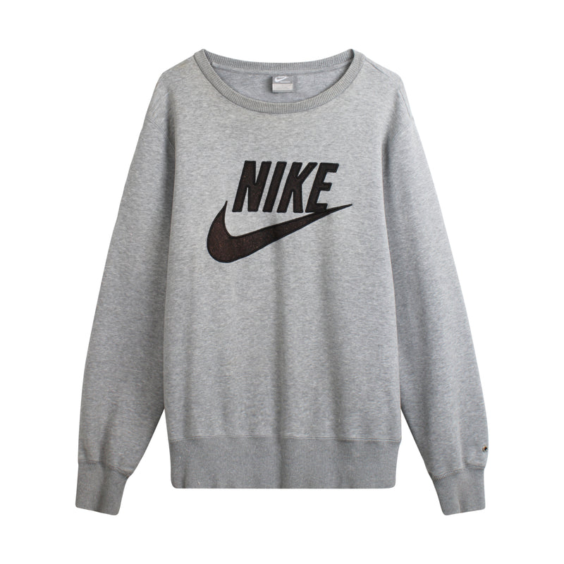 grey nike spellout sweatshirt