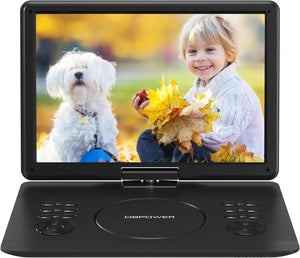 16.9" Portable DVD Player with 14.1" Swivel HD Screen,with Control Remote, 5-Hour Built-in Rechargeable Battery,Car Charger & AC Adapter, Supports CD/DVD/SD Card/USB/Sync TV, Regions Free - DBPOWER