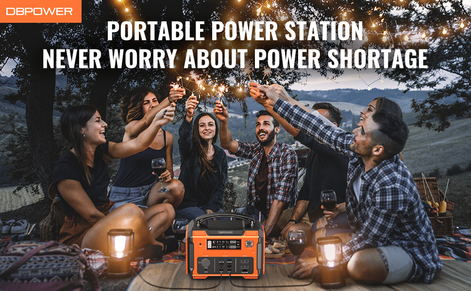 DBPOWER Portable Power Station 505Wh 500W (Peak 1000W)