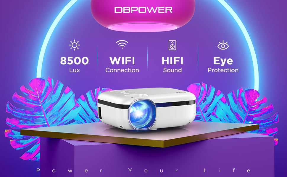 DBPOWER RD823 8500L 240" Display Wifi Mini Projector