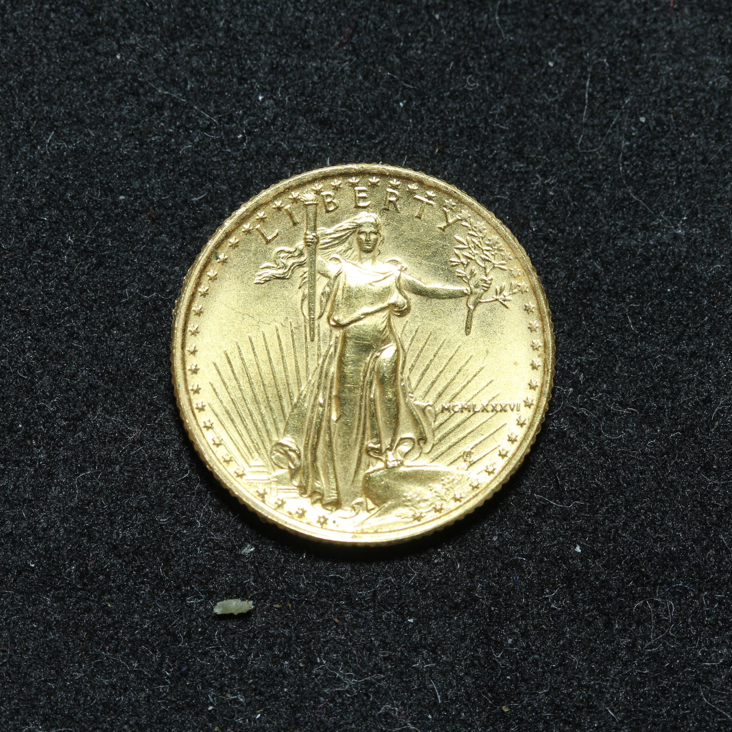 1986 1/10 Oz Gold $5 American Gold Eagle - Edge Damage