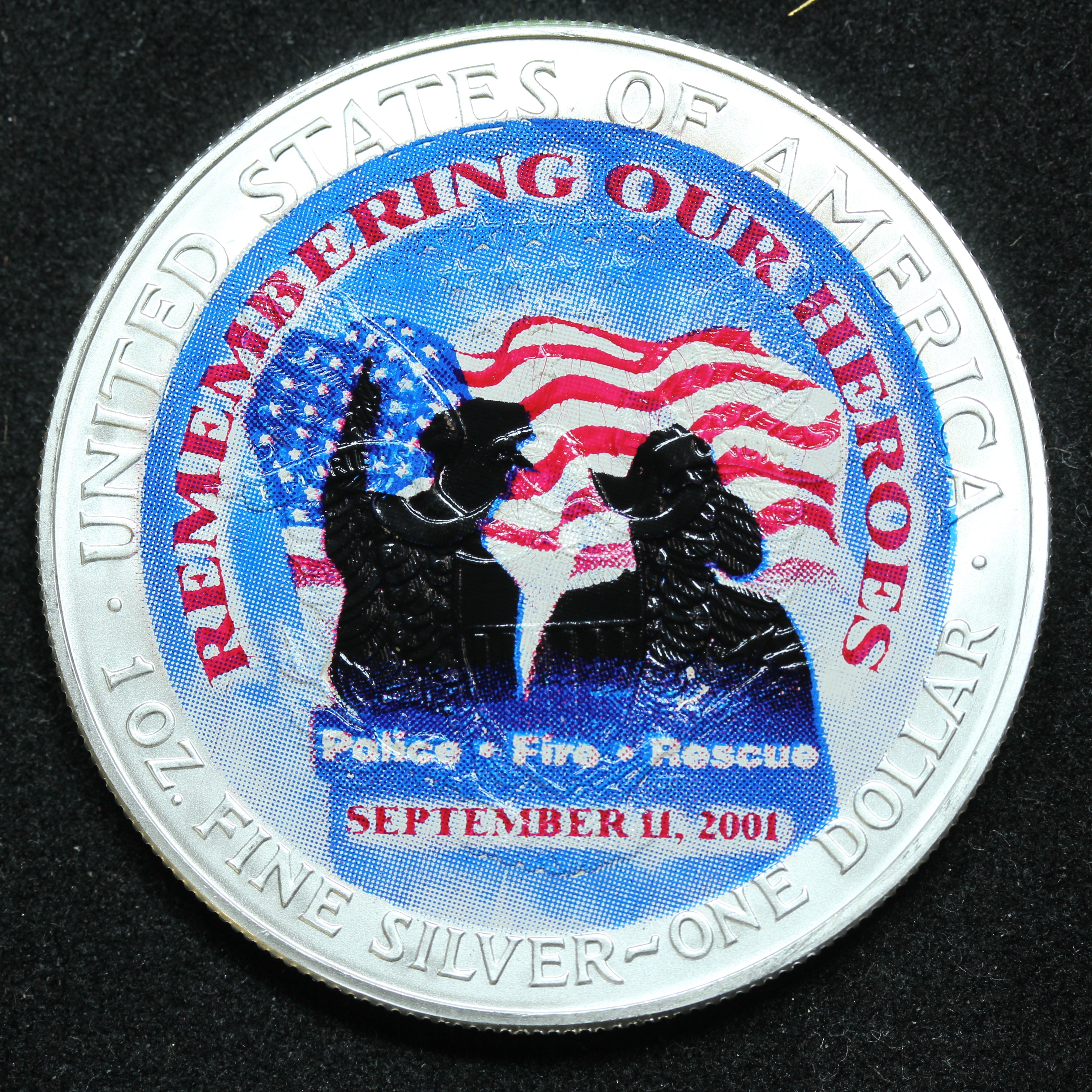 2001 American Silver Eagle $1 Bullion Coin .999 Fine 9/11 Twin