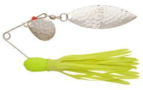 Lures H&H Willow Leaf Double Spinner 3-8 oz. Chartreuse Package of 6
