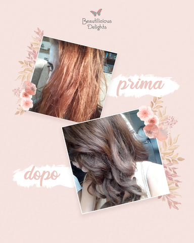 From Light Copper Brown to Hazelnut Brown with henna BEFORE AND AFTER