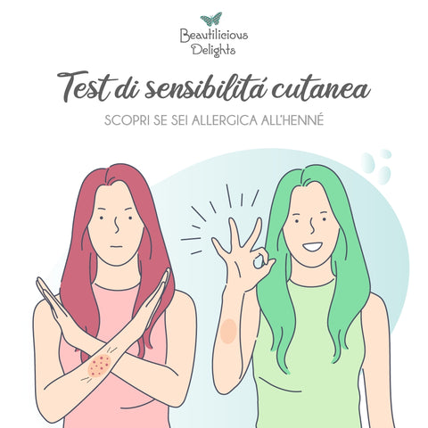 Henné: come effettuare il test di sensibilità cutanea allergia  