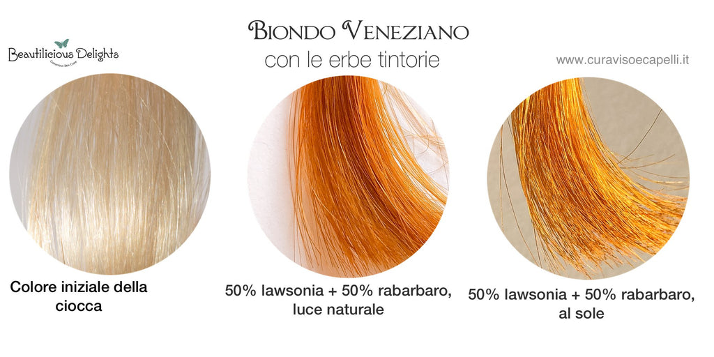 biondo veneziano henne capelli lawsonia rabarbaro erbe tintorie beautilicious Delights