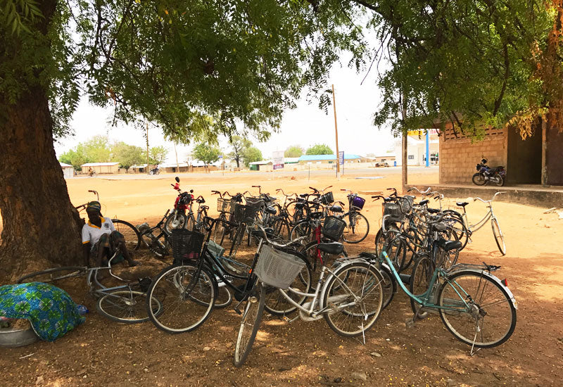 Bicycles outside the Aduna processing centre 