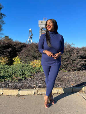 Navy Turtle Neck Set - 34th Avenue Boutique