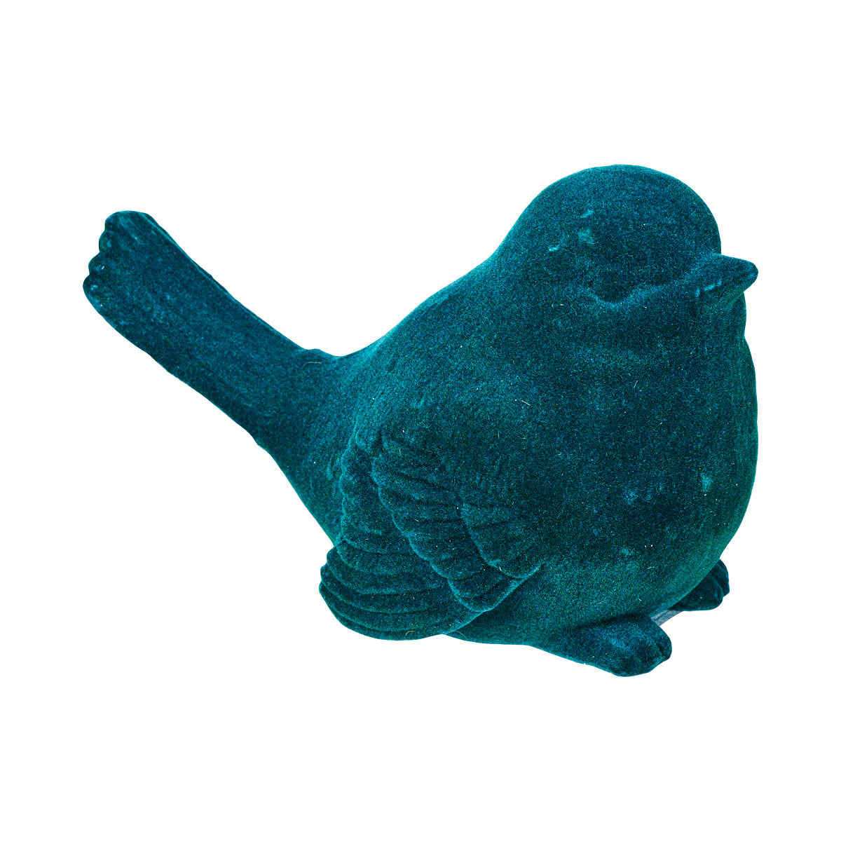 Velvet Bird Ornament Green