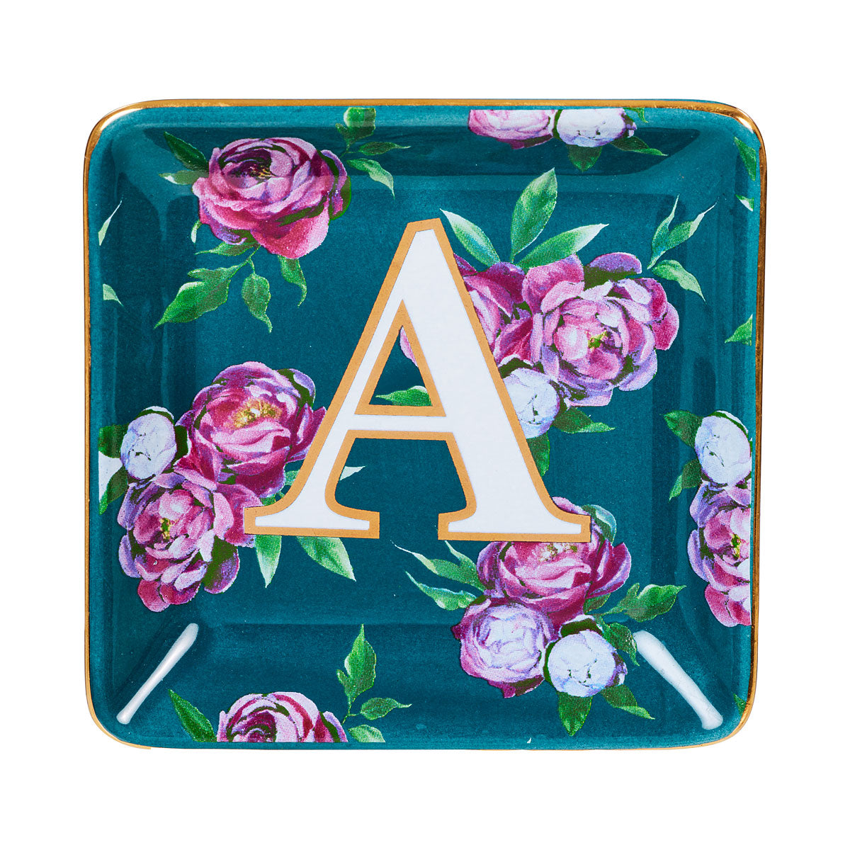 Trinket Dish Monogram Garden 10cm