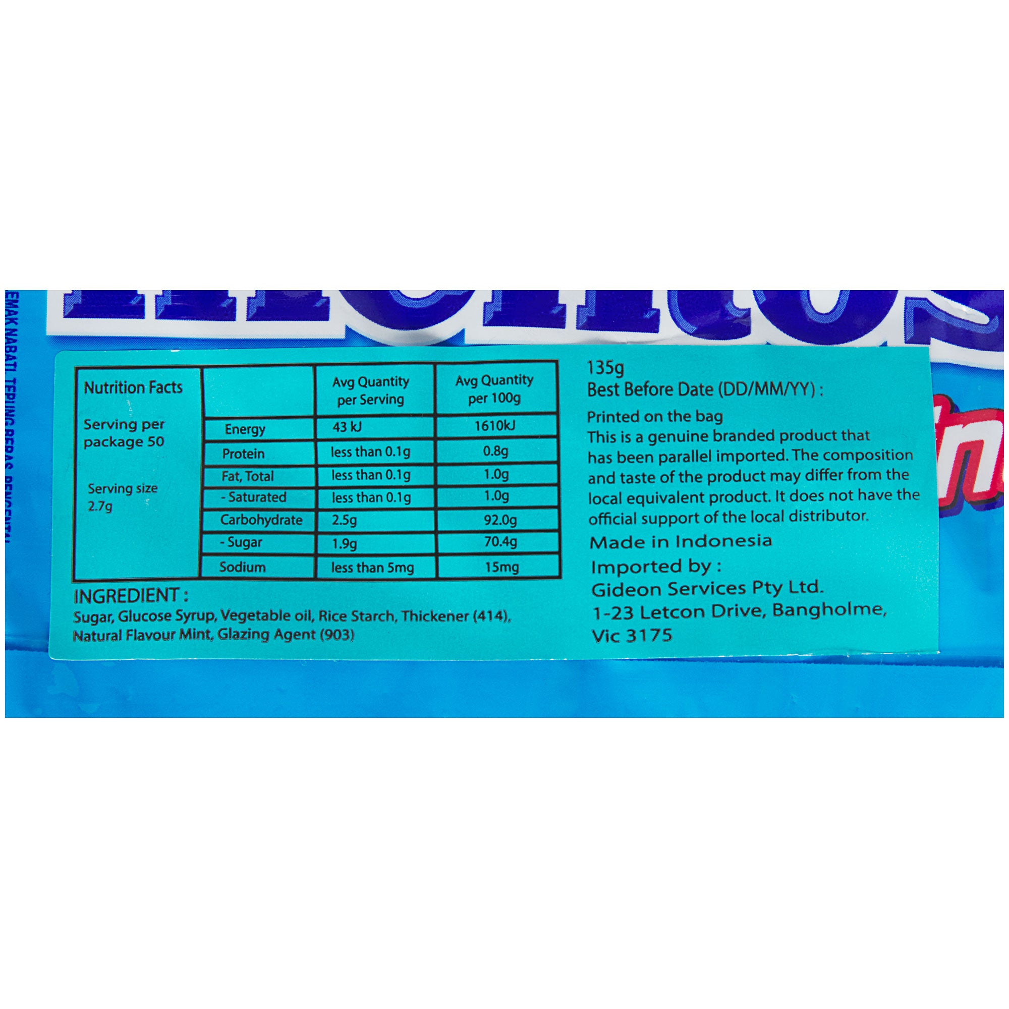 Mentos Chewy Mint Candy 135g